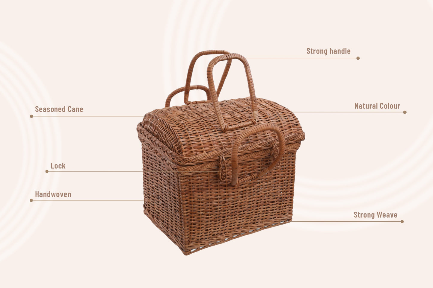 100% Handmade and Natural Wicker Picnic/Toy Storage/Shopping Basket