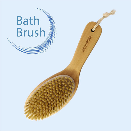 Bath Brush with Contoured Wooden Handle