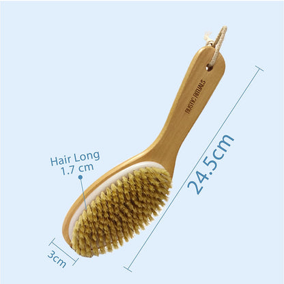 Bath Brush with Contoured Wooden Handle