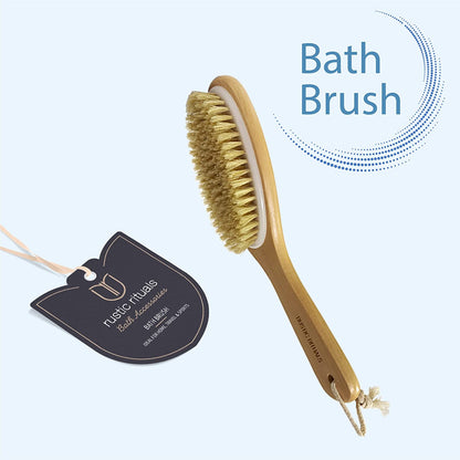 Bath Brush with Contoured Wooden Handle