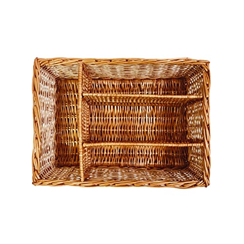 100% Natural Wicker Compartment Basket ( Rectangular)