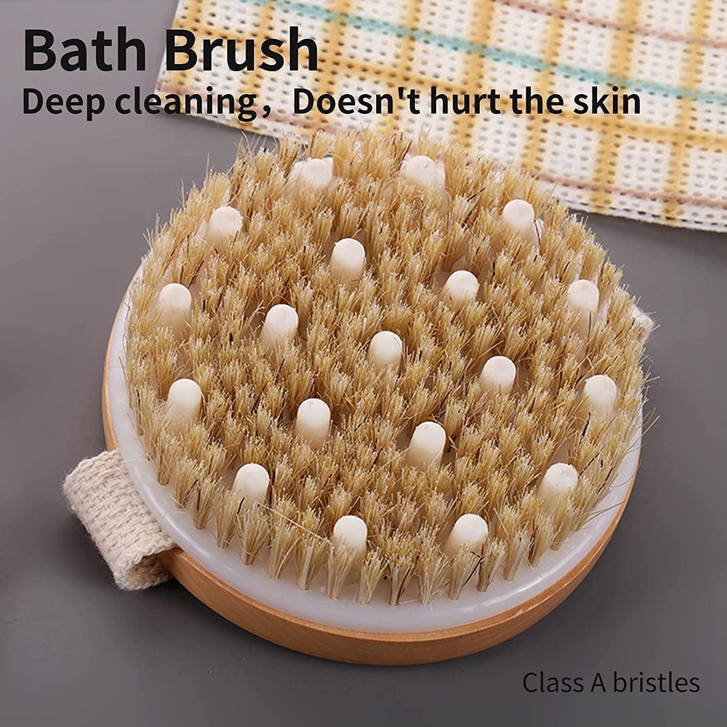 Round Bath Brush with Massager