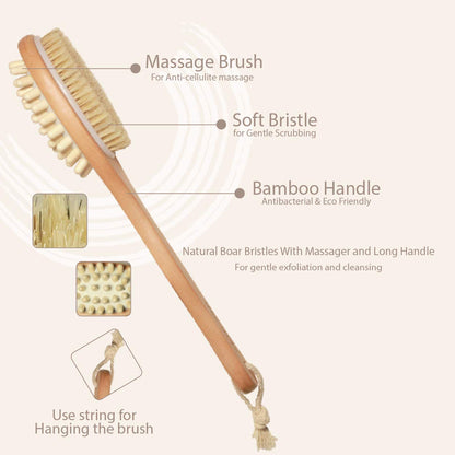 Double Sided Bath Brush with Massager