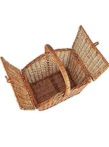 100% Natural and Handmade Portable Picnic Basket with Lid