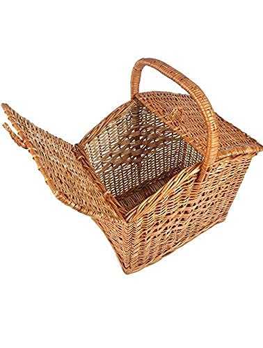 100% Natural and Handmade Portable Picnic Basket with Lid