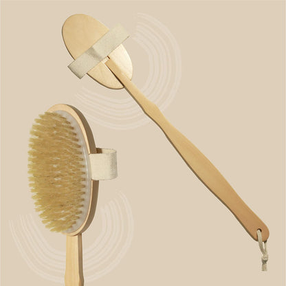 Bath Brush with removable wooden handle