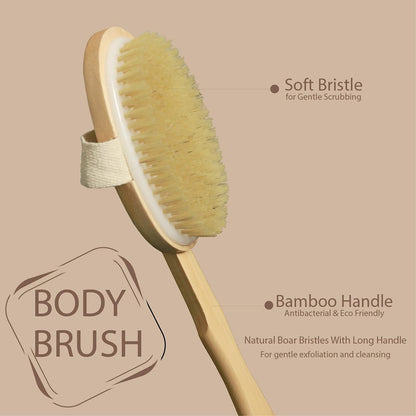 Bath Brush with removable wooden handle